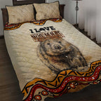 I Love Wombat Quilt Bed Set Australian Aboriginal Art