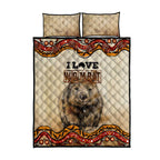 I Love Wombat Quilt Bed Set Australian Aboriginal Art