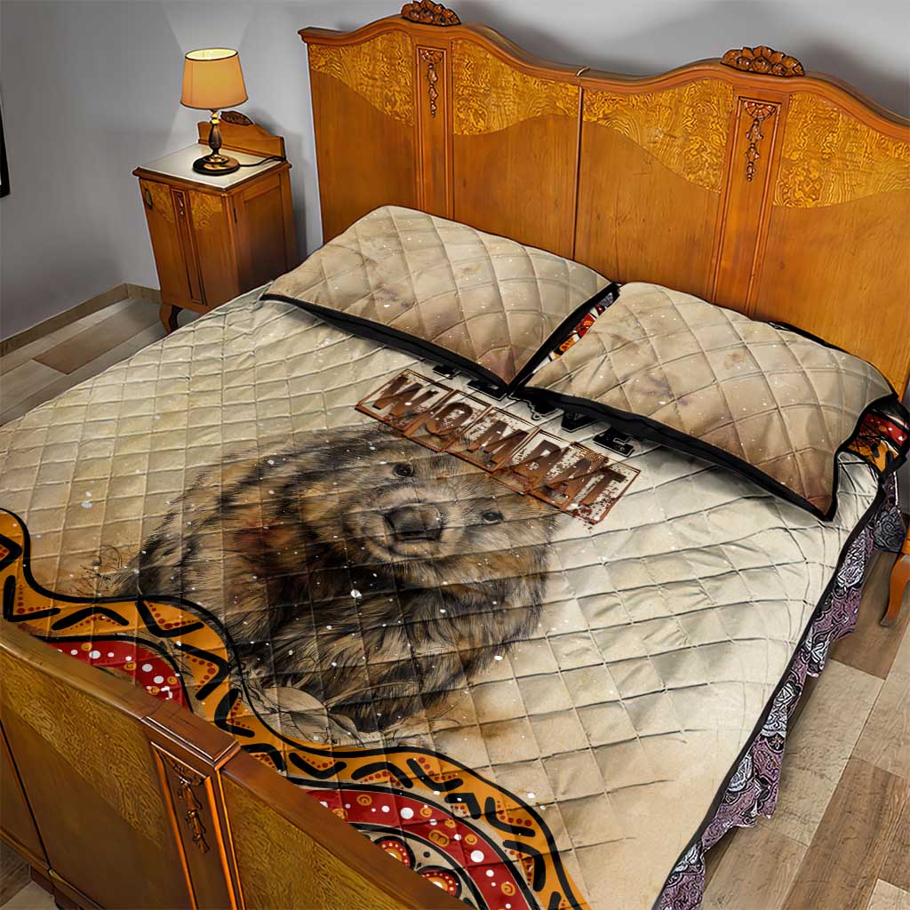 I Love Wombat Quilt Bed Set Australian Aboriginal Art