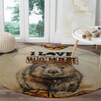 I Love Wombat Round Carpet Australian Aboriginal Art