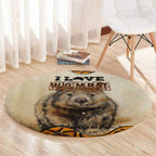I Love Wombat Round Carpet Australian Aboriginal Art