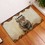 I Love Wombat Rubber Doormat Australian Aboriginal Art