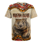 I Love Wombat Rugby Jersey Australian Aboriginal Art