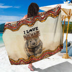 I Love Wombat Sarong Australian Aboriginal Art