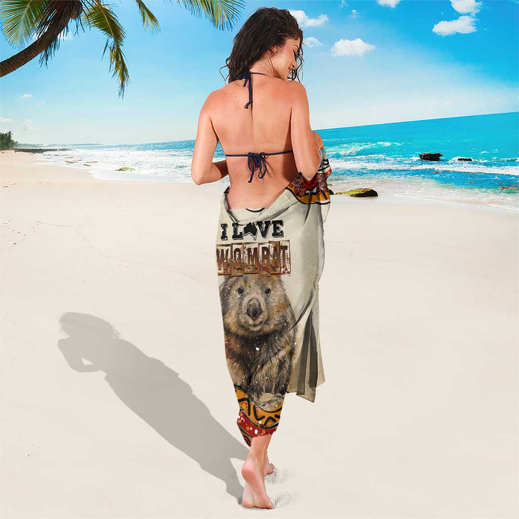 I Love Wombat Sarong Australian Aboriginal Art