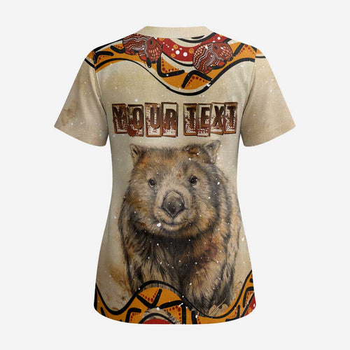 I Love Wombat Scrub Top Australian Aboriginal Art - Aussie Hoodie