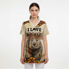 I Love Wombat Scrub Top Australian Aboriginal Art - Aussie Hoodie