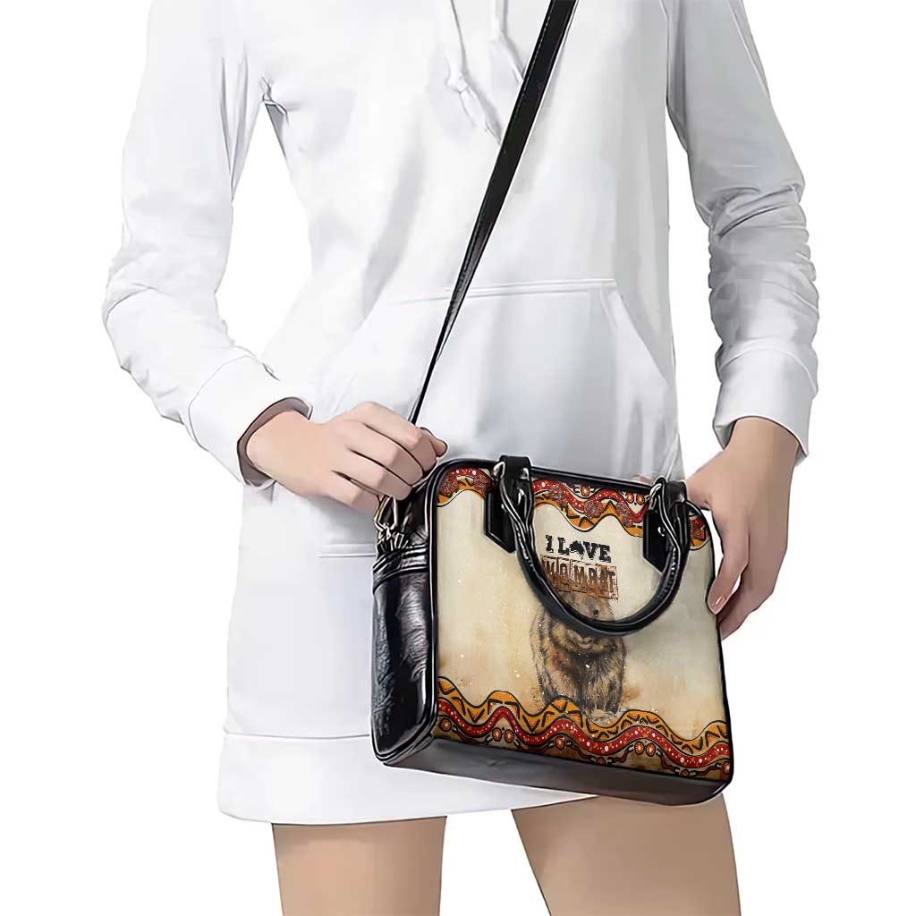 I Love Wombat Shoulder Handbag Australian Aboriginal Art