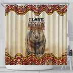 I Love Wombat Shower Curtain Australian Aboriginal Art