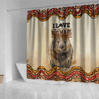 I Love Wombat Shower Curtain Australian Aboriginal Art