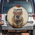 I Love Wombat Spare Tire Cover Australian Aboriginal Art