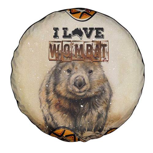 I Love Wombat Spare Tire Cover Australian Aboriginal Art