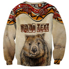 I Love Wombat Sweatshirt Australian Aboriginal Art