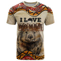 I Love Wombat T Shirt Australian Aboriginal Art
