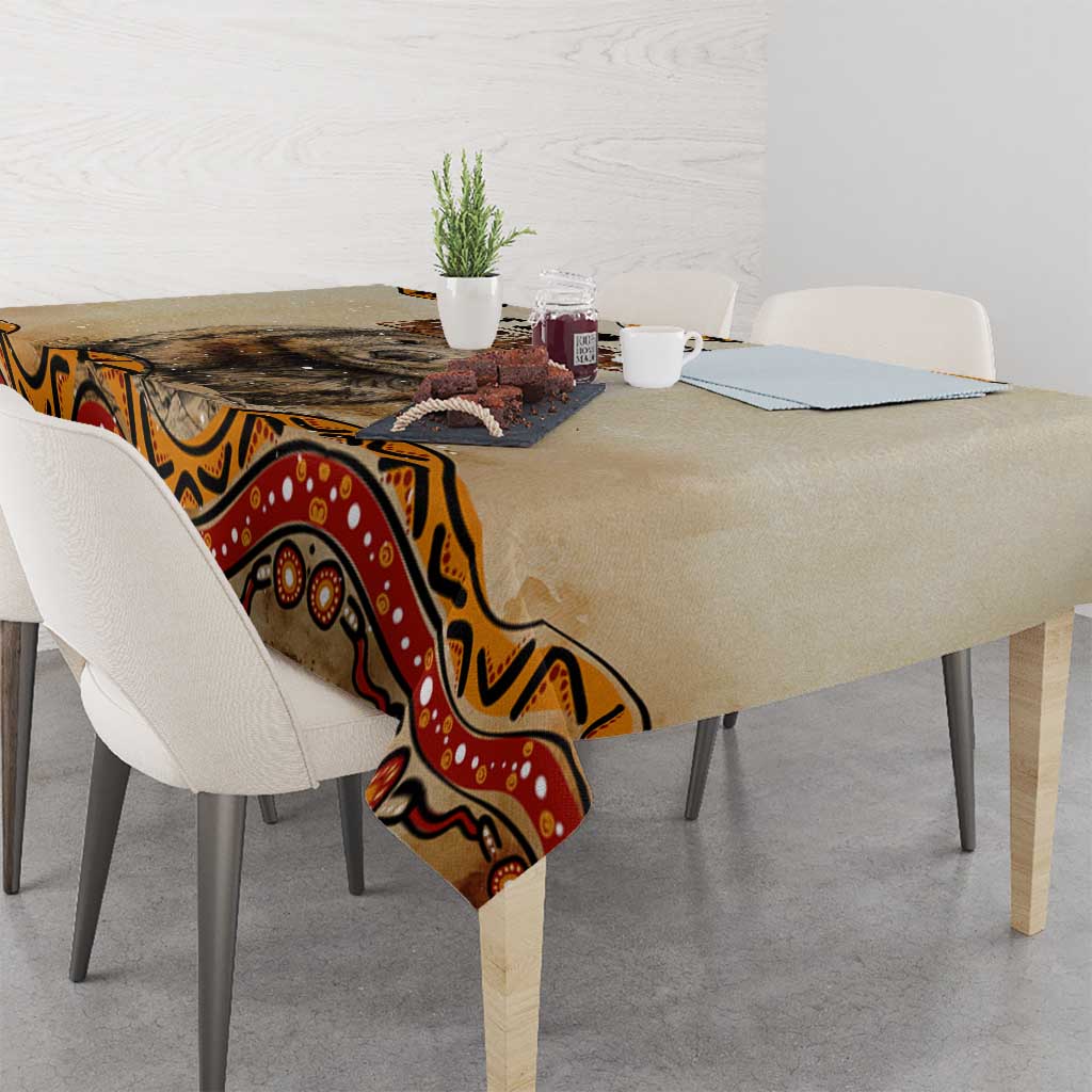 I Love Wombat Tablecloth Australian Aboriginal Art