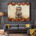 I Love Wombat Tapestry Australian Aboriginal Art