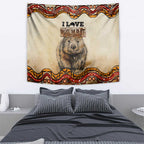 I Love Wombat Tapestry Australian Aboriginal Art