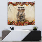 I Love Wombat Tapestry Australian Aboriginal Art