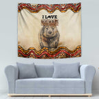 I Love Wombat Tapestry Australian Aboriginal Art