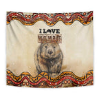 I Love Wombat Tapestry Australian Aboriginal Art