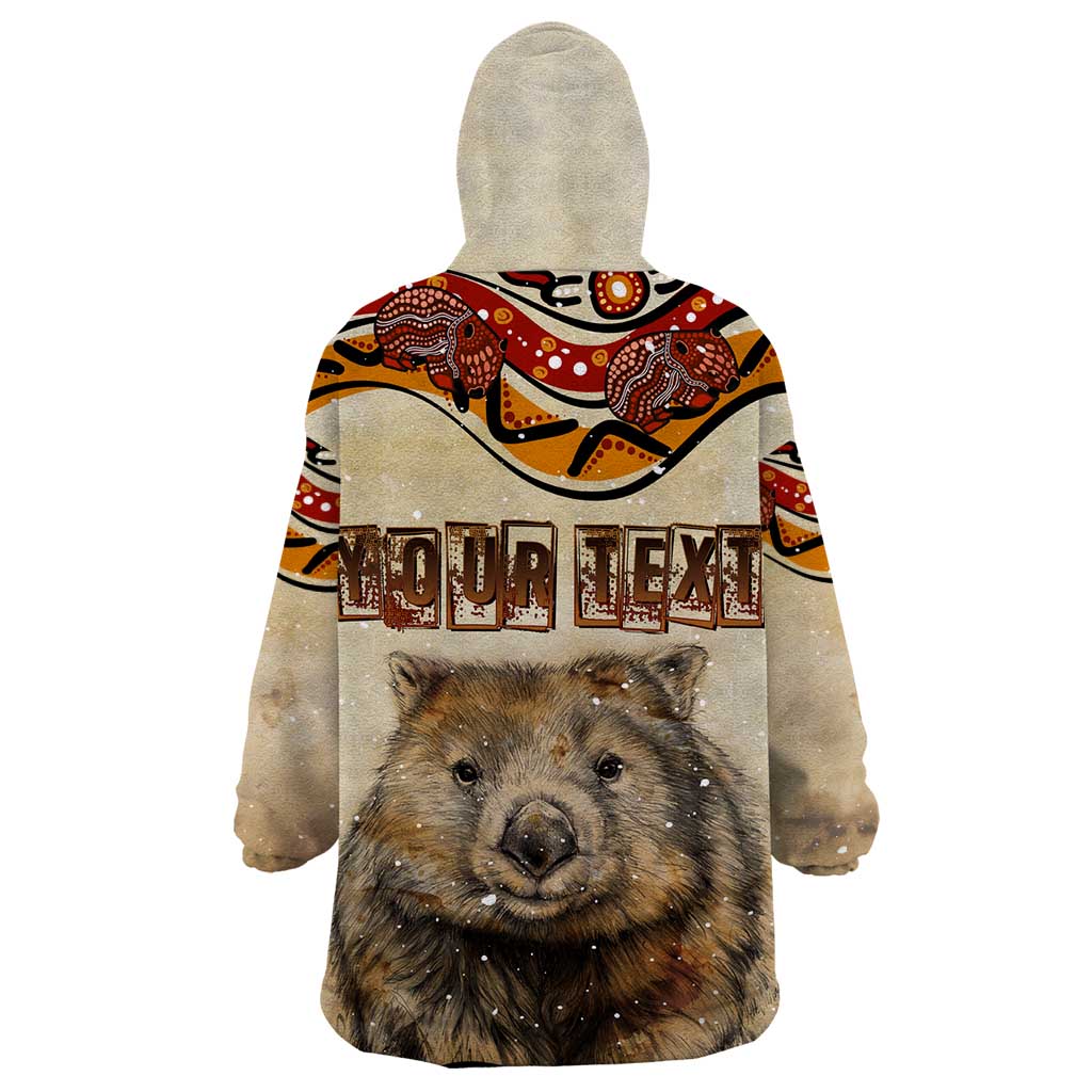 I Love Wombat Wearable Blanket Hoodie Australian Aboriginal Art