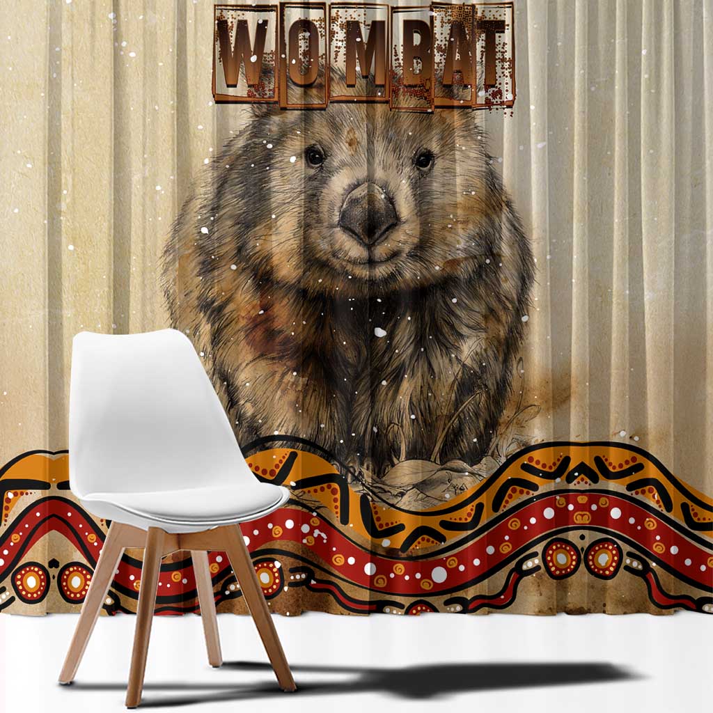 I Love Wombat Window Curtain Australian Aboriginal Art
