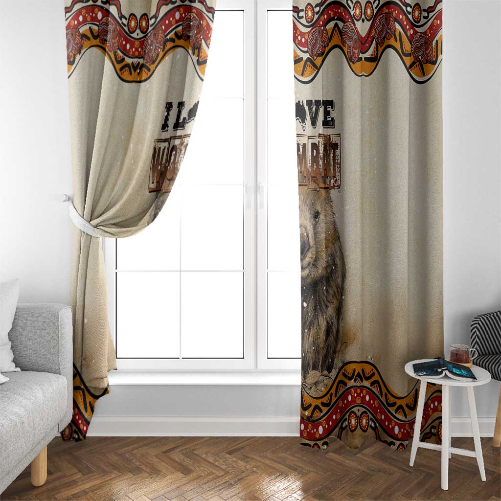 I Love Wombat Window Curtain Australian Aboriginal Art