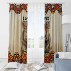 I Love Wombat Window Curtain Australian Aboriginal Art