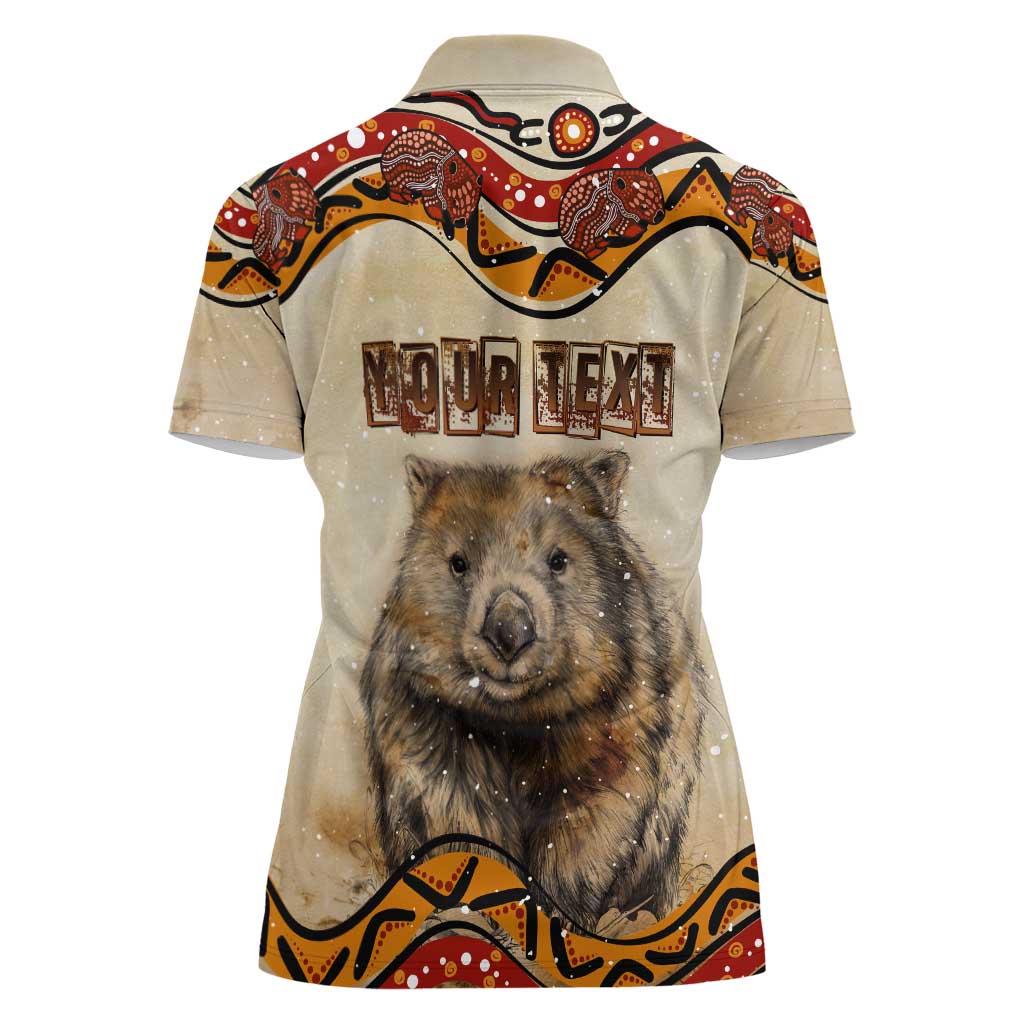 I Love Wombat Women Polo Shirt Australian Aboriginal Art