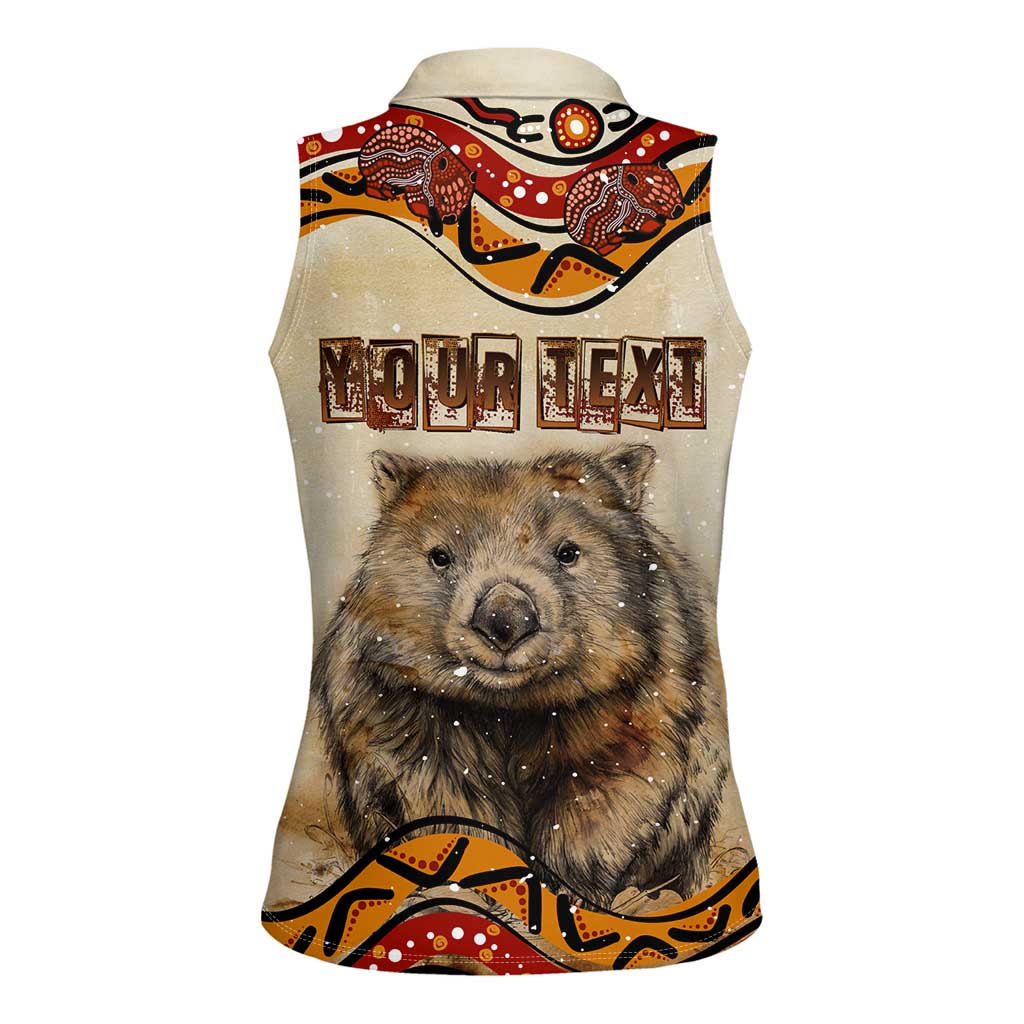 I Love Wombat Women Sleeveless Polo Shirt Australian Aboriginal Art