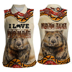 I Love Wombat Women Sleeveless Polo Shirt Australian Aboriginal Art