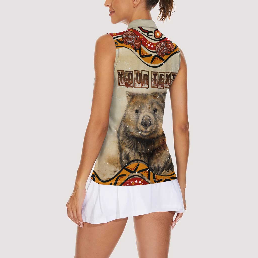 I Love Wombat Women Sleeveless Polo Shirt Australian Aboriginal Art