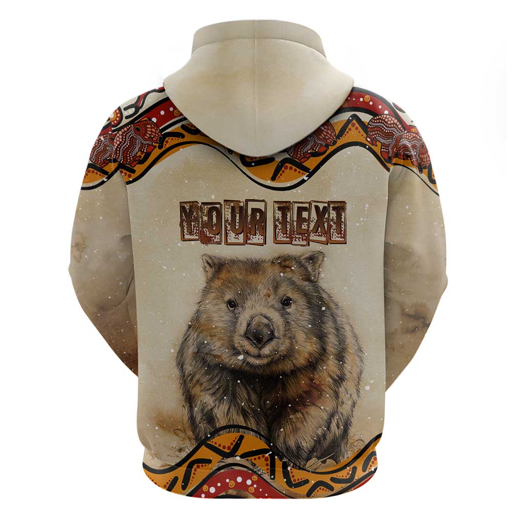 I Love Wombat Zip Hoodie Australian Aboriginal Art
