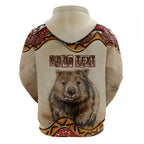 I Love Wombat Zip Hoodie Australian Aboriginal Art