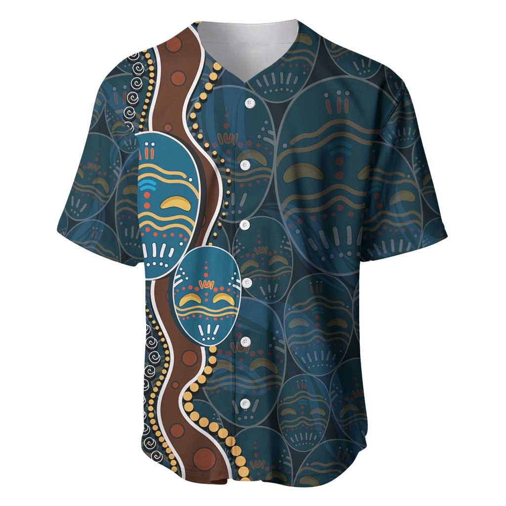 Aboriginal Masks Art Baseball Jersey Australian Indigenous