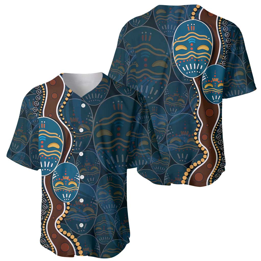 Aboriginal Masks Art Baseball Jersey Australian Indigenous