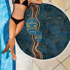 Aboriginal Masks Art Beach Blanket Australian Indigenous