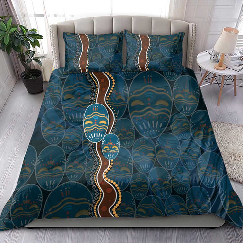 Aboriginal Masks Art Bedding Set Australian Indigenous