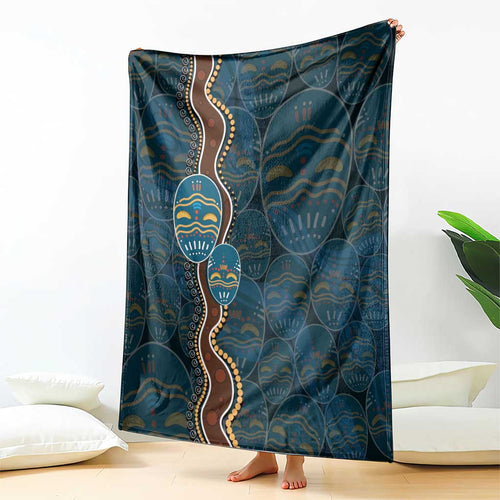 Aboriginal Masks Art Blanket Australian Indigenous