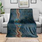 Aboriginal Masks Art Blanket Australian Indigenous