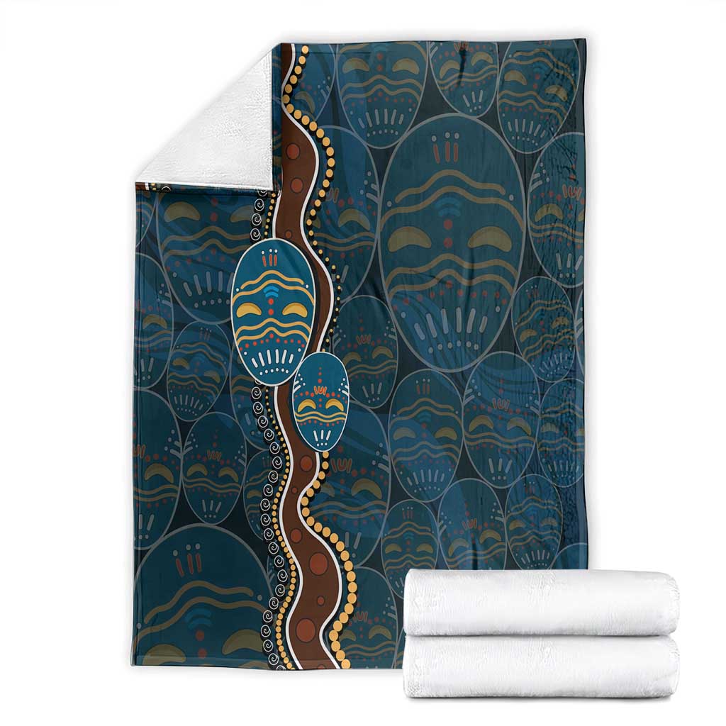 Aboriginal Masks Art Blanket Australian Indigenous