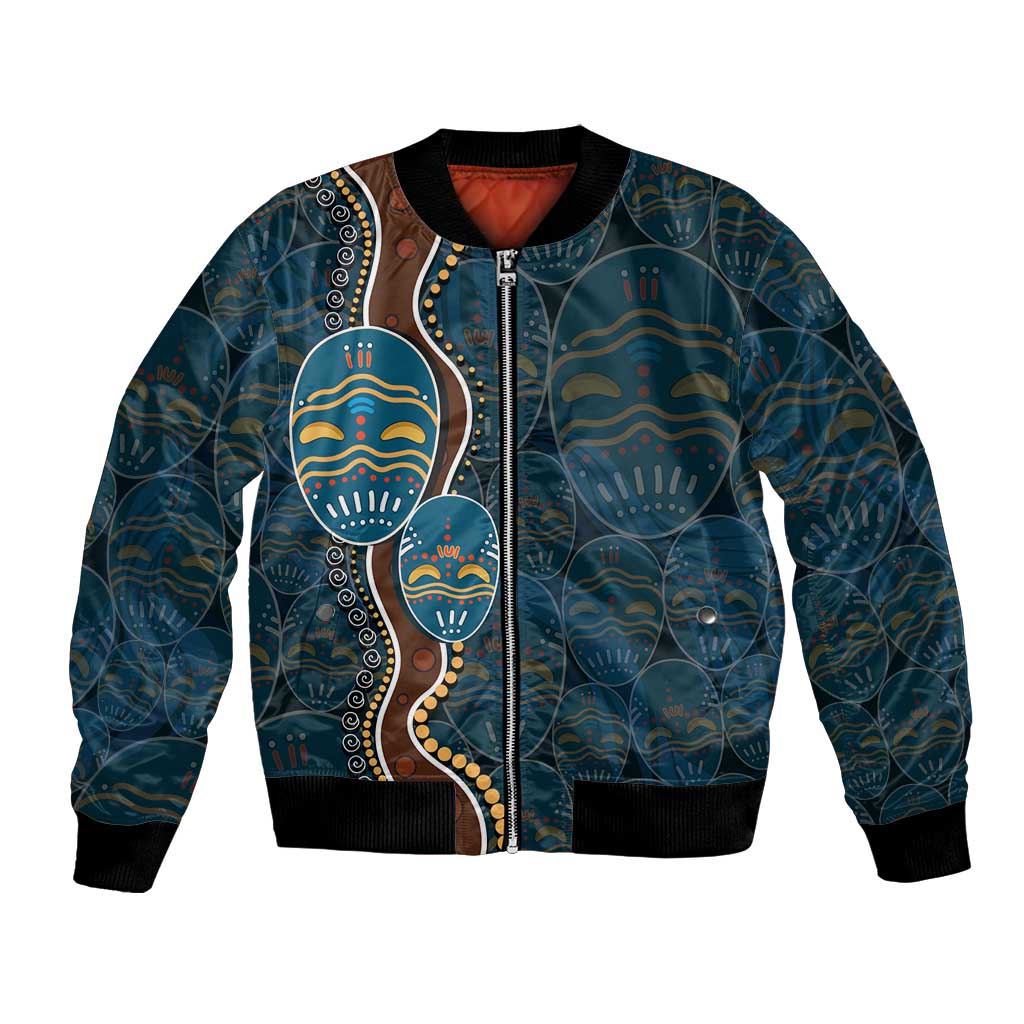 Aboriginal Masks Art Bomber Jacket Australian Indigenous
