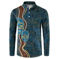 Aboriginal Masks Art Button Sweatshirt Australian Indigenous