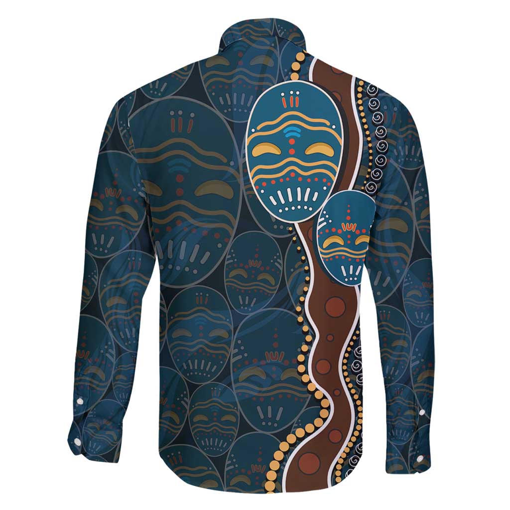 Aboriginal Masks Art Family Matching Long Sleeve Bodycon Dress and Hawaiian Shirt Australian Indigenous