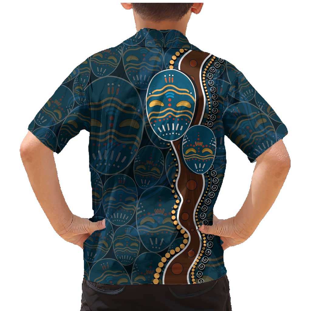Aboriginal Masks Art Family Matching Mermaid Dress and Hawaiian Shirt Australian Indigenous