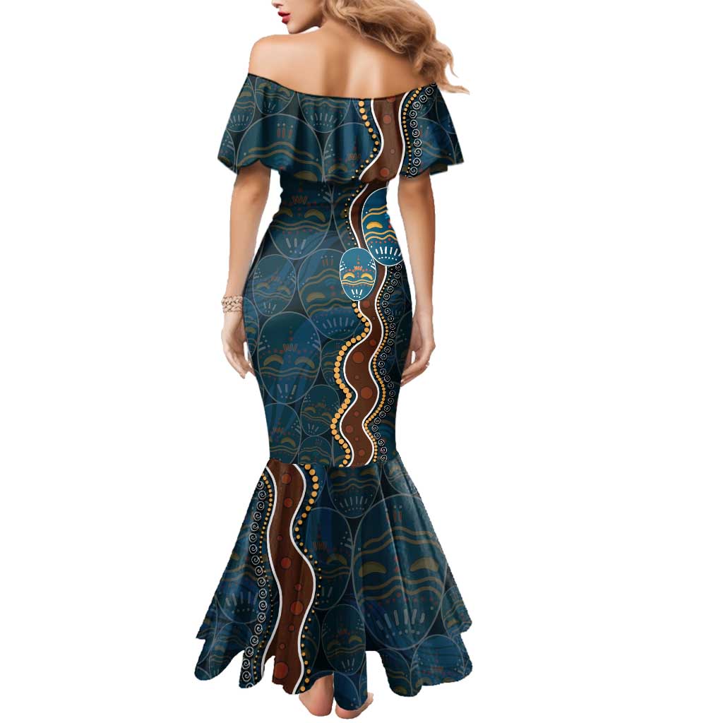 Aboriginal Masks Art Family Matching Mermaid Dress and Hawaiian Shirt Australian Indigenous