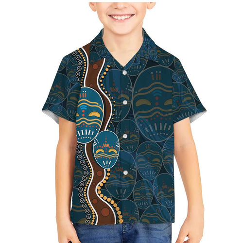 Aboriginal Masks Art Family Matching Mermaid Dress and Hawaiian Shirt Australian Indigenous