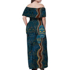 Aboriginal Masks Art Family Matching Off Shoulder Maxi Dress and Hawaiian Shirt Australian Indigenous