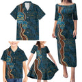 Aboriginal Masks Art Family Matching Puletasi and Hawaiian Shirt Australian Indigenous