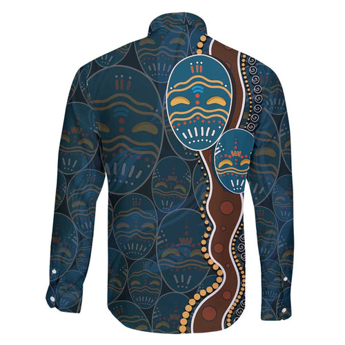 Aboriginal Masks Art Family Matching Short Sleeve Bodycon Dress and Hawaiian Shirt Australian Indigenous